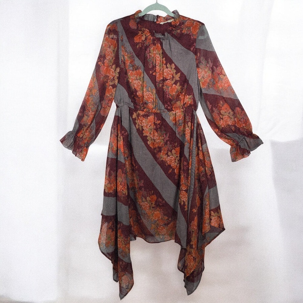 Soft Surroundings Woodland Manor Dress Rosy Brown Women Petite Medium Boho Flowy